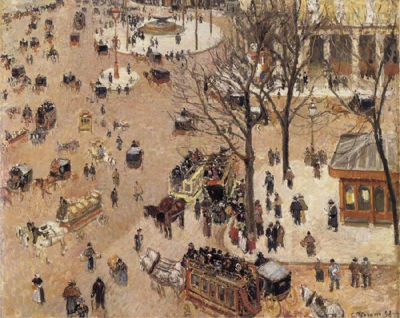 Camille Pissarro La Place du Theatre Franqais oil painting image